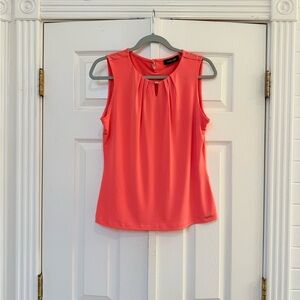 Coral Sleeveless Keyhole Blouse Size S Workwear Top